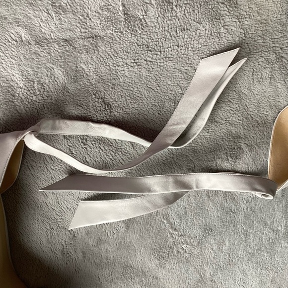 Alexandre Birman Clarita Jeweled Leather Block Heel Wrap Sandals White Bridal - Picture 13 of 17